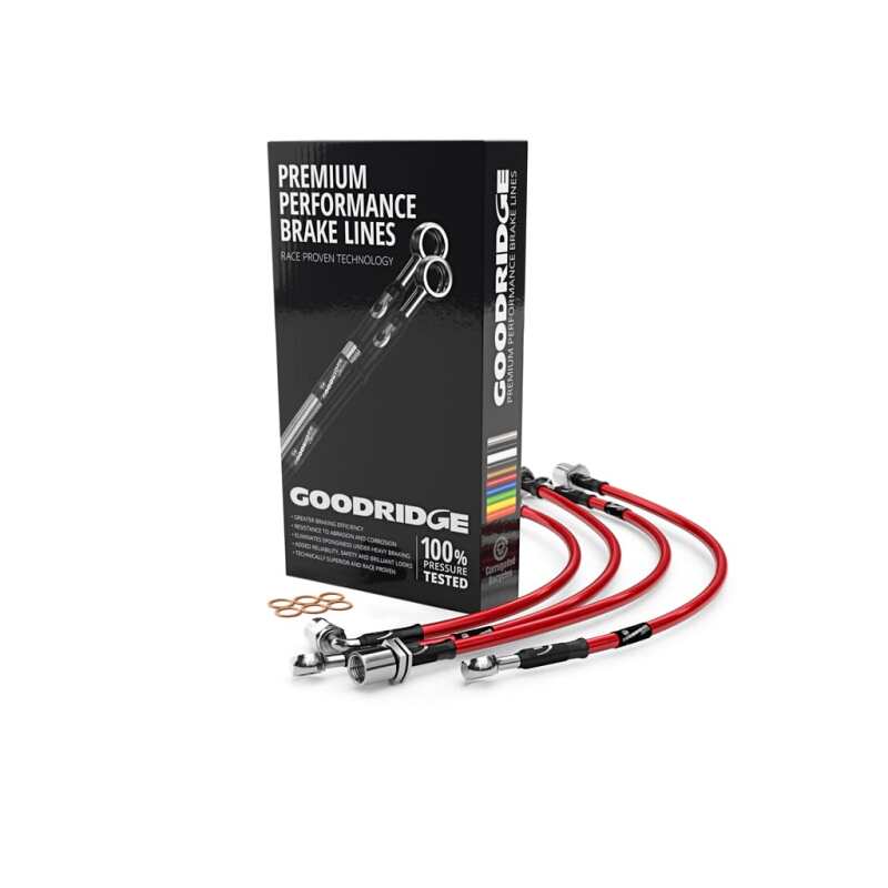 GR G-Stop Brake Line Kits - Goodridge 13-17 Audi S7 Stainless Steel Brake Lines - Red