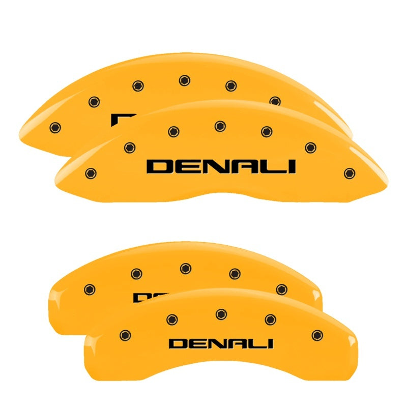 MGP Caliper Covers 4 Logo - MGP 4 Caliper Covers Engraved Front & Rear Denali Yellow finish black ch