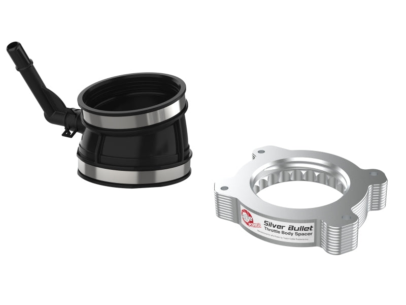 AFE Silver Bullet TBS - aFe 2020 Vette C8 Silver Bullet Aluminum Throttle Body Spacer Works w/ Factory Intake Only - Silver