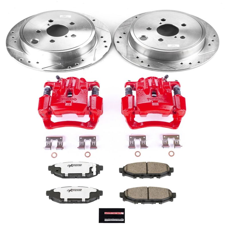 PSB Z26 Street Kit w/Cals - Power Stop 10-14 Subaru Legacy Rear Z26 Street Warrior Brake Kit w/Calipers