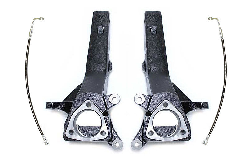 MXT Lift Spindles - MaxTrac 04-18 Nissan Titan 2WD 4in Front Lift Spindles w/Extended DOT Compliant Brake Lines