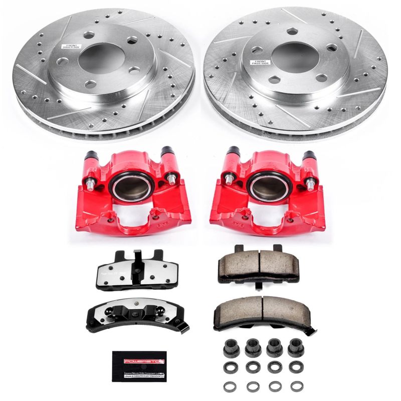 PSB Z36 Truck & Tow Kit w/Cals - Power Stop 90-93 Cadillac DeVille Front Z36 Truck & Tow Brake Kit w/Calipers
