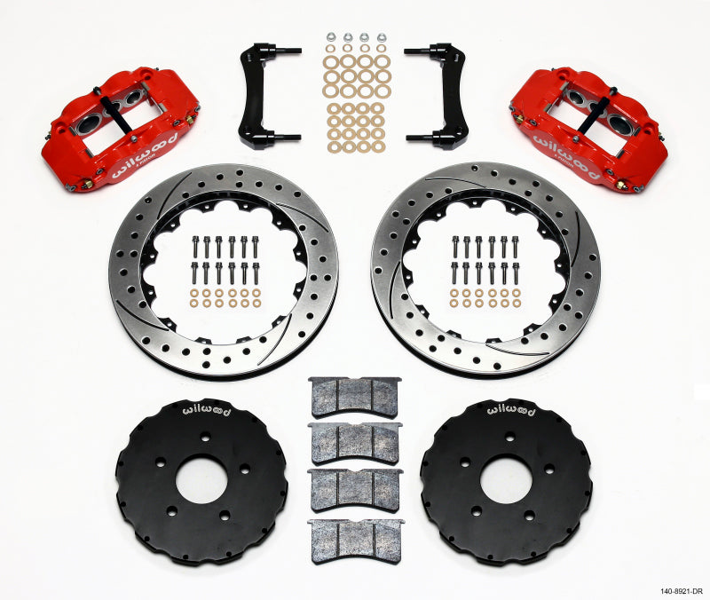 WIL Superlite Brake Kit - Wilwood Narrow Superlite 6R Front Hat Kit 13.06in Drill Red 2005-up Corvette C6