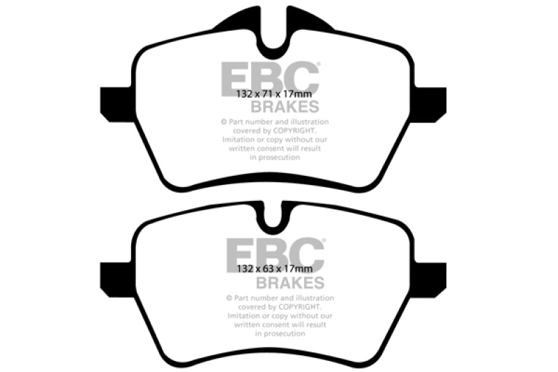 EBC Ultimax2 Brake Pad Sets - EBC 07-14 Mini Hardtop 1.6 Turbo Cooper S Ultimax2 Front Brake Pads