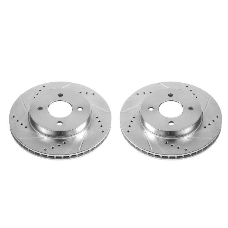 PSB Evolution Drill/Slot Rotor - Power Stop 12-19 Nissan Versa Front Evolution Drilled & Slotted Rotors - Pair