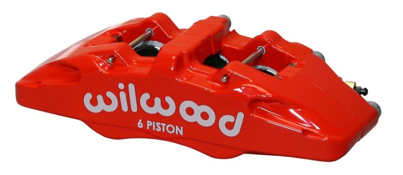 WIL Dynapro Caliper - Wilwood Caliper-Forged Dynapro 6 5.25in Mount-Red-L/H 1.62/1.12/1.12in Pistons 1.10in Disc