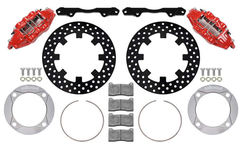 WIL UTV Big Brake Kits - Wilwood 2014+ Polaris RZR XP 1000 Front Kit 11.25in Drilled - Red