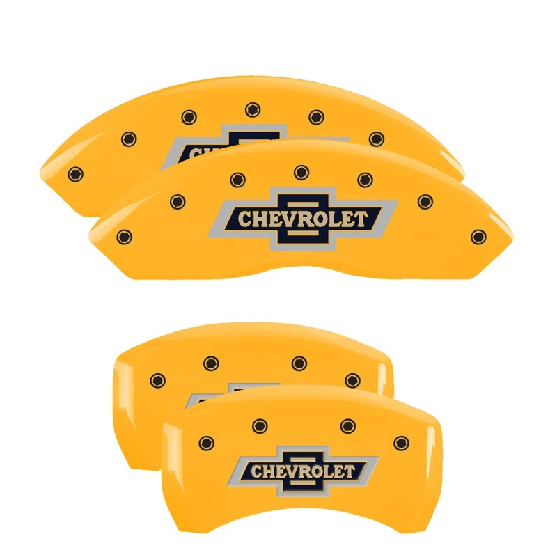 MGP Caliper Covers 4 Logo - MGP 4 Caliper Covers Engraved F & R 100 Anniversary Yellow Finish Black Char 2019 Chevrolet Equinox