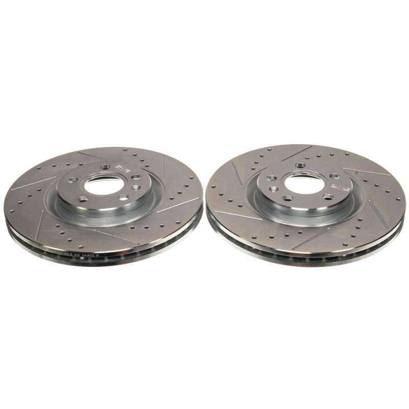 PSB Evolution Drill/Slot Rotor - Power Stop 18-21 Volvo XC60 Front Drilled & Slotted Rotor (Pair)