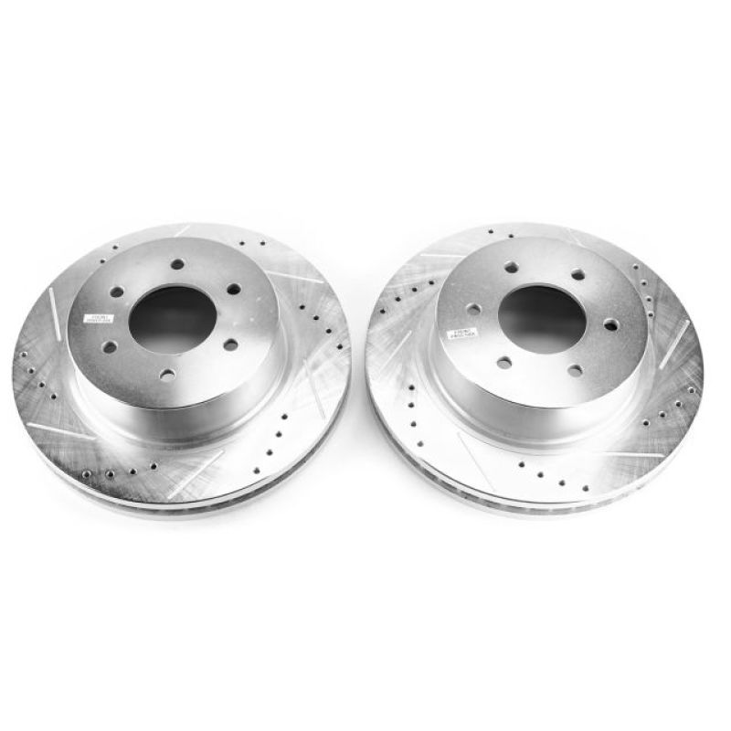 PSB Evolution Drill/Slot Rotor - Power Stop 16-22 Nissan Titan XD Front Drilled & Slotted Rotor - Pair