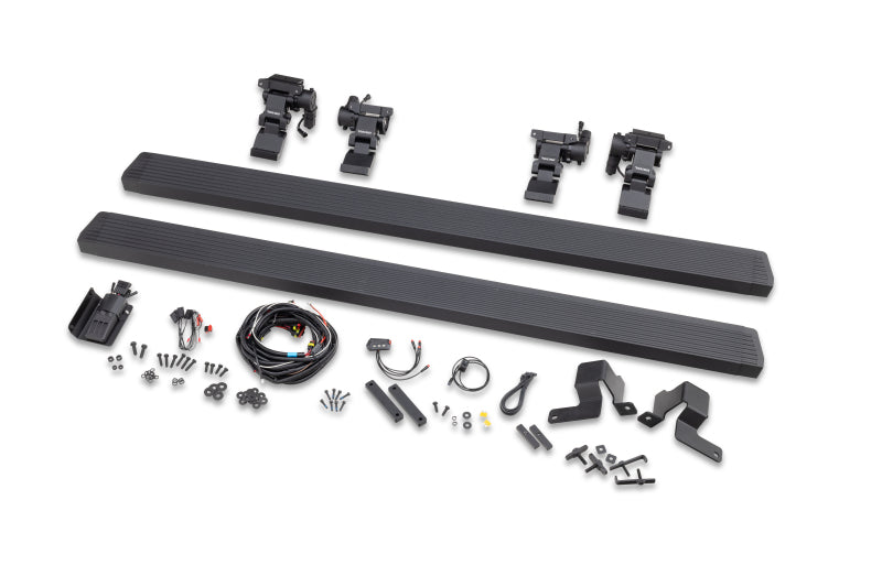 GOR RealTruck VoltStep Running Boards - RealTruck 20-24 Jeep Gladiator CC 4dr VoltStep Electric Running Board Kit (Cut/Drill Req.) - Tex Blk