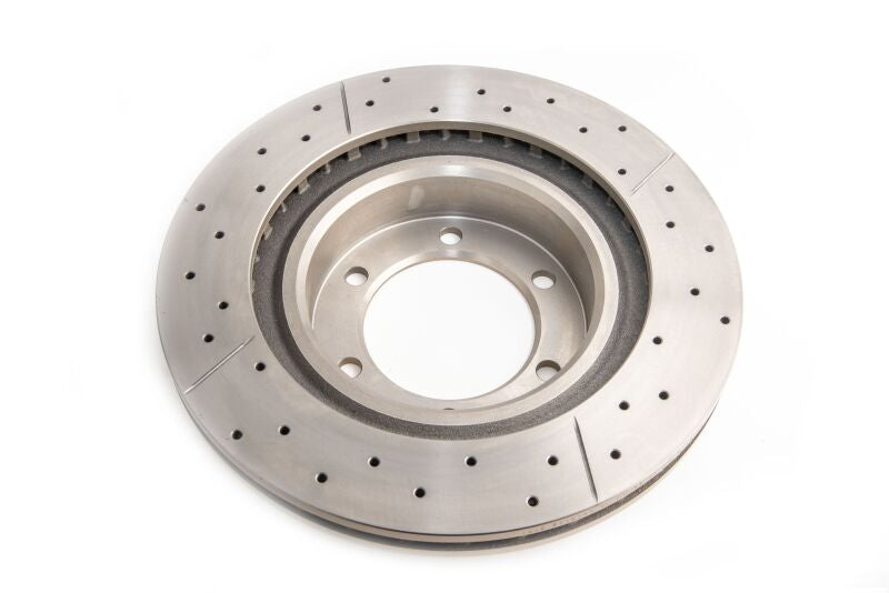 DBA Street Slot&Drill Rotors - DBA 09/02+ Toyota Landcruiser 17in Wheel Front Drilled & Slotted Street Series Rotor