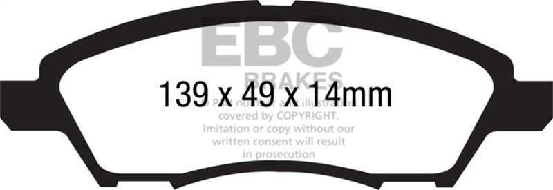 EBC Ultimax2 Brake Pad Sets - EBC 12+ Nissan Versa 1.6 Ultimax2 Front Brake Pads