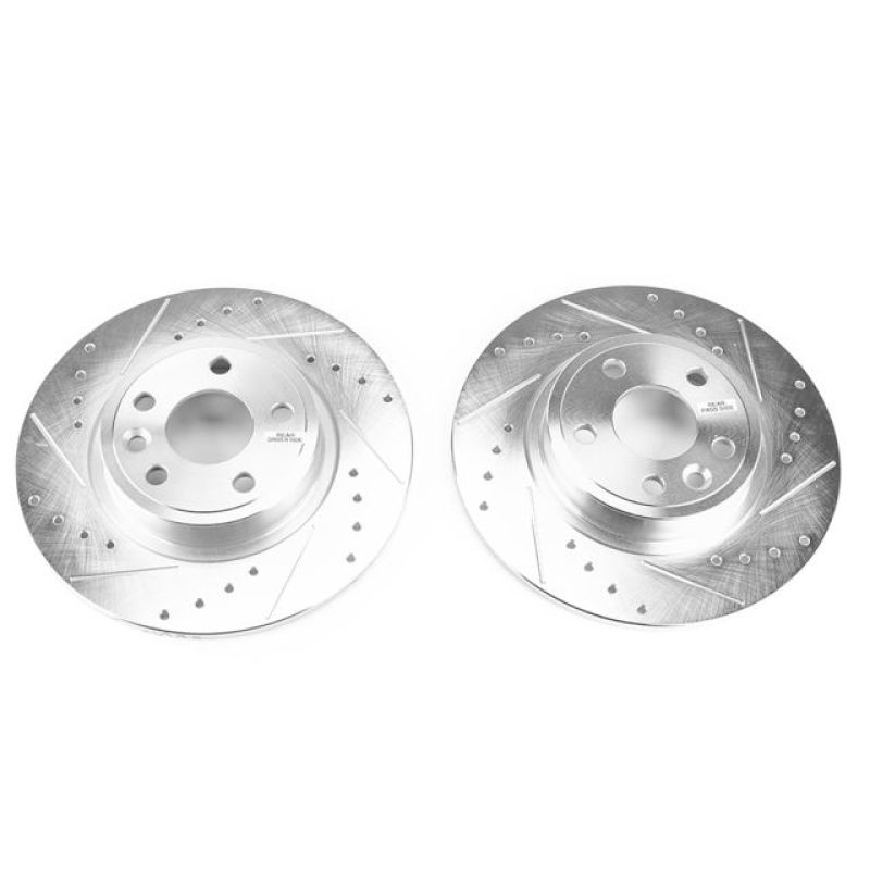 PSB Evolution Drill/Slot Rotor - Power Stop 2018 Jaguar E-Pace Rear Evolution Drilled & Slotted Rotors - Pair