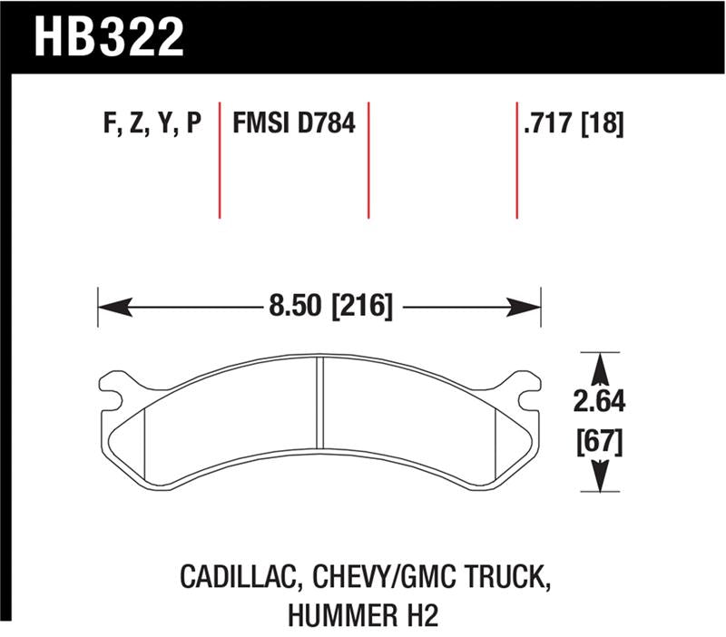 HAWK LTS Brake Pads - Hawk Chevy / GMC Truck / Hummer LTS Street Front Brake Pads