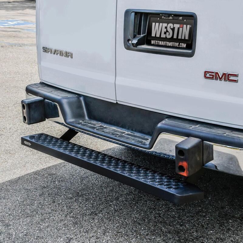 WES Running Boards - Grate - Westin Ford Transit Van 150/250/350 (Single 54in. Pass Door) Grate Steps Running Boards - Tex. Blk