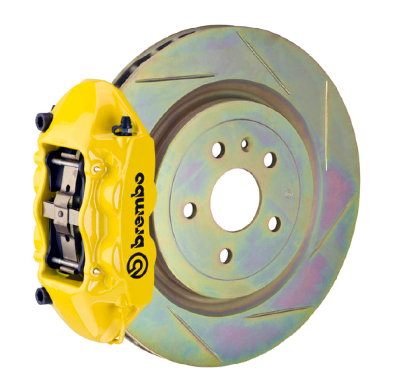 BRB Big Brake Kits - Brembo SS Rear GT BBK 4 Piston Cast 365x28 1pc Rotor Slotted Type-1- Yellow