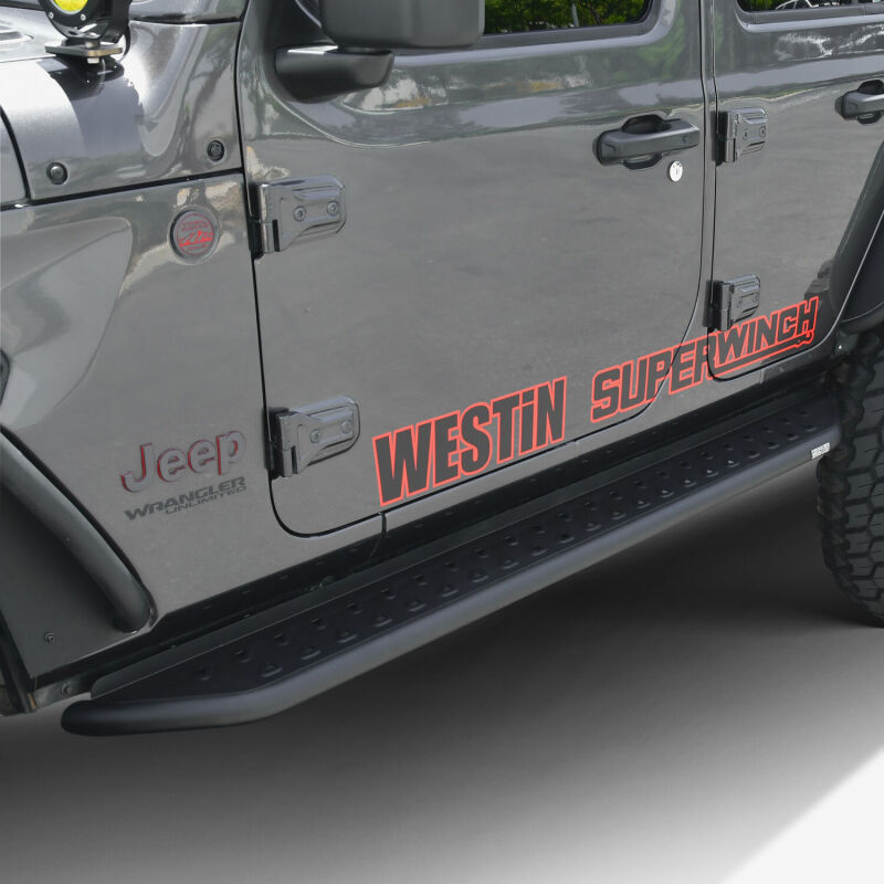 WES Running Boards - Outlaw - Westin 18-24 Jeep Wrangler (JL) Unlimited 4DR Outlaw Running Board - Textured Black