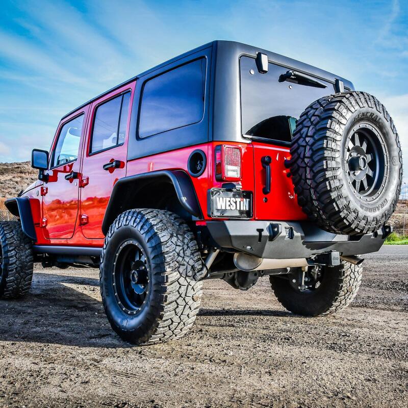 WES WJ2 Bumpers - Westin 07-18 Jeep Wrangler JK WJ2 Rear Bumper - Textured Black