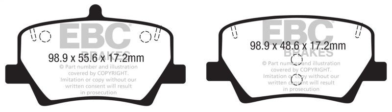 EBC Yellowstuff Brake Pad Sets - EBC 2018+ Volvo XC40 T4 Yellowstuff Rear Brake Pads
