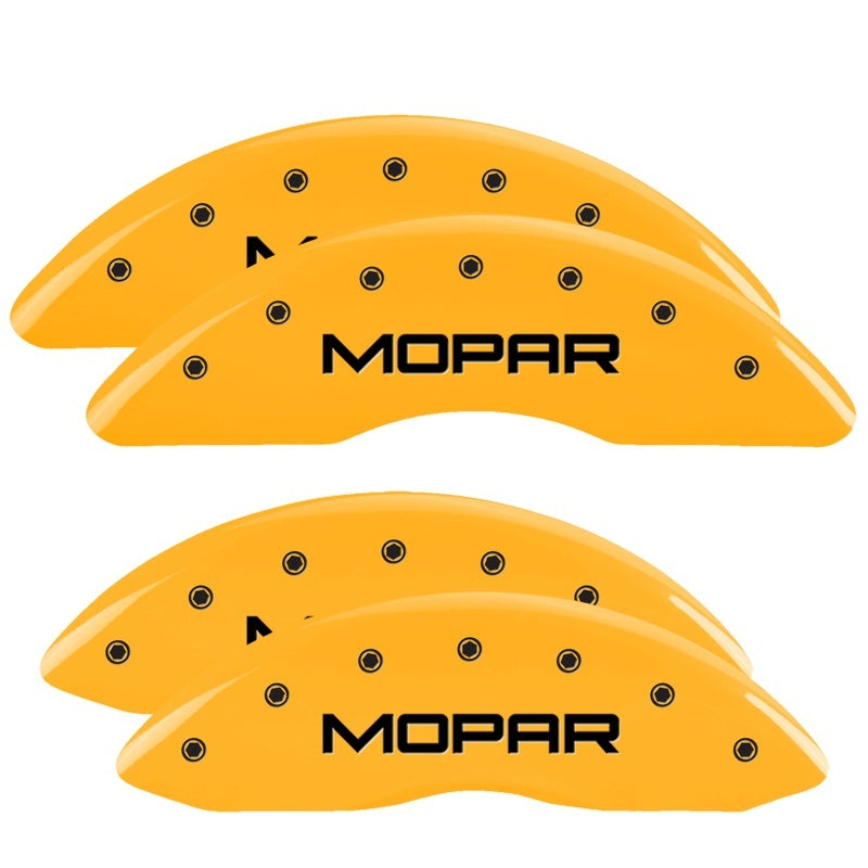 MGP Caliper Covers 4 Logo - MGP 4 Caliper Covers Engraved Front & Rear Mopar Yellow Finish Black Char 2010 Dodge Ram 2500