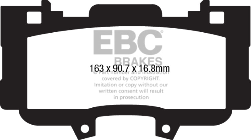 EBC Redstuff Brake Pad Sets - EBC 15+ Ford Mustang 2.3 Turbo Performance Pkg Redstuff Front Brake Pads