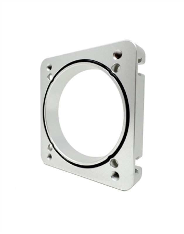 TQS Throttle Body Adapters - Torque Solution 06-21 Subaru STI EJ Big Bore Manifold Big Bore 76mm Throttle Body Adapter - Silver