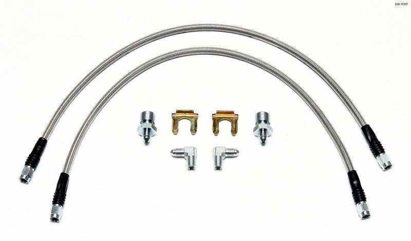 WIL Flexline Brake Hose - Wilwood Flexline Kit 22 inch 3/8-24 to 90 Degree