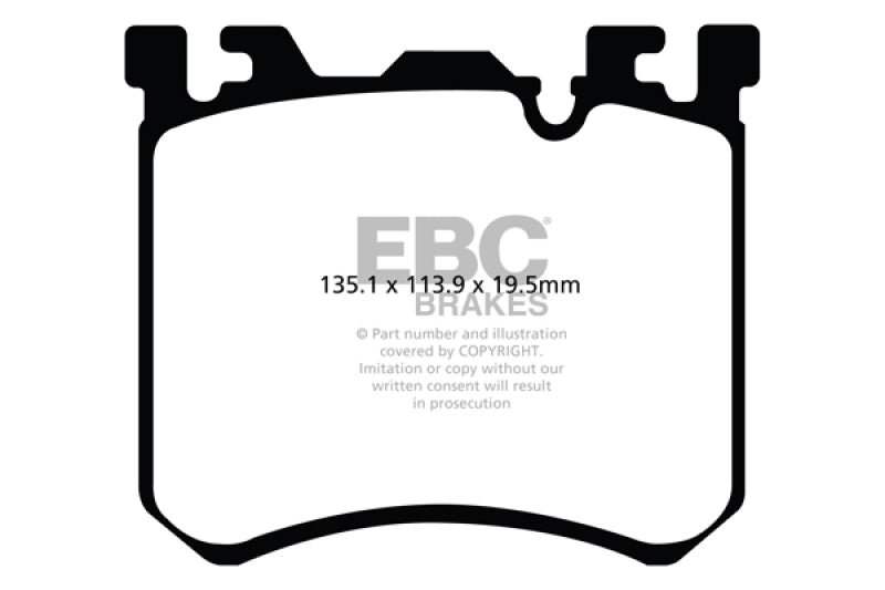 EBC Yellowstuff Brake Pad Sets - EBC 10+ BMW X5M 4.4 Twin Turbo Yellowstuff Front Brake Pads