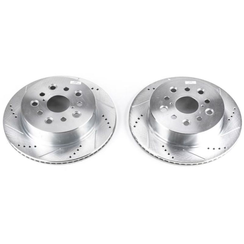 PSB Evolution Drill/Slot Rotor - Power Stop 01-06 Lexus LS430 Rear Evolution Drilled & Slotted Rotors - Pair