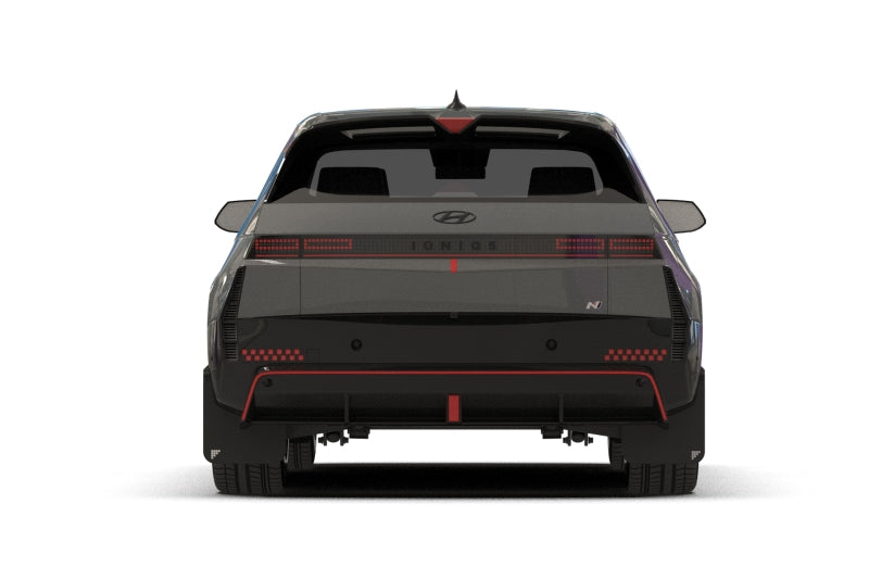 RAL Classic Blk Flap/Silv Logo - Rally Armor 2025 Hyundai Ioniq 5 N Black UR Mud Flap Silver Battery Logo