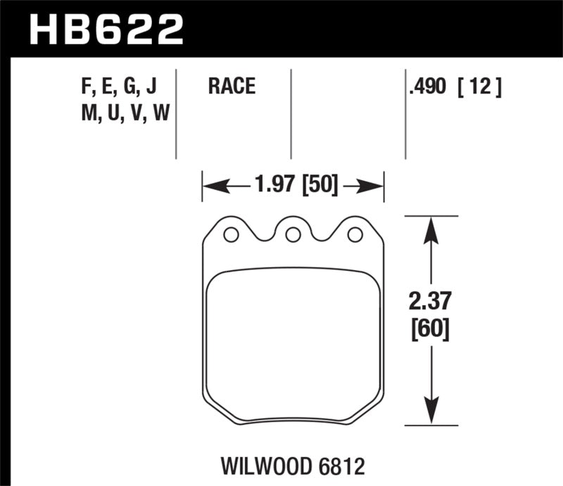 HAWK DTC-70 Brake Pad Sets - Hawk Wilwood DLS 6812 DTC-70 Brake Pads