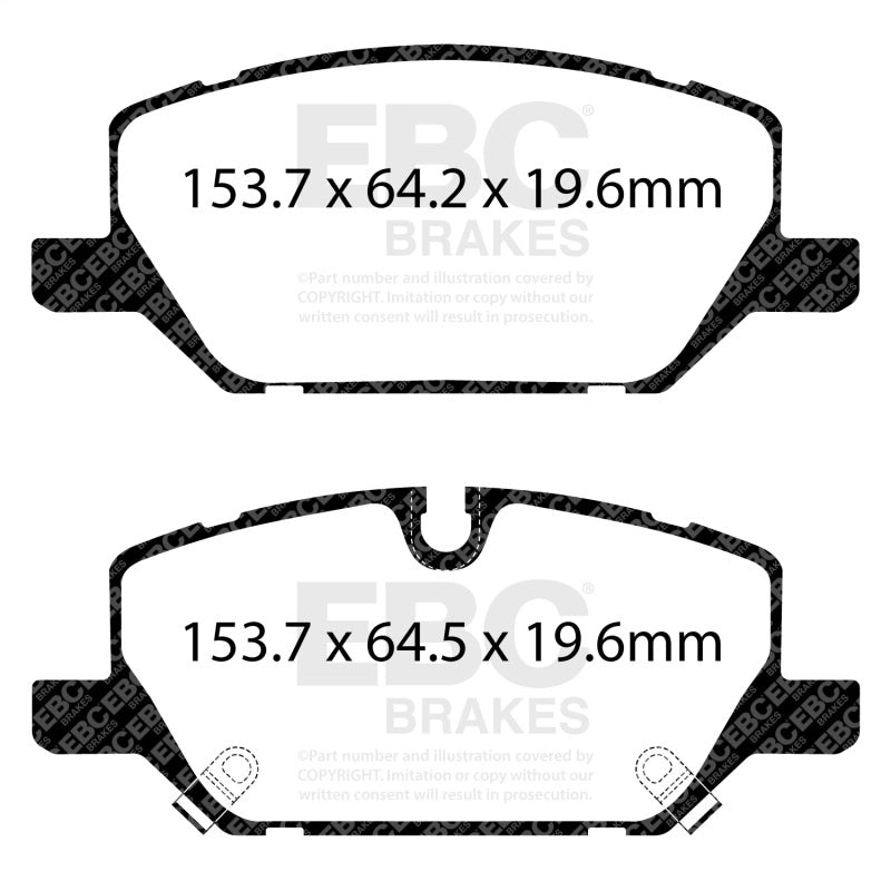 EBC Redstuff Brake Pad Sets - EBC 2020+ Cadillac CT5 Premium and Luxury 2.0T Redstuff Front Brake Pads