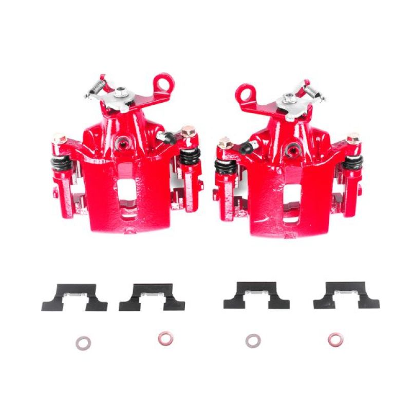 PSB Red Calipers - Power Stop 03-05 Jaguar S-Type Rear Red Calipers w/Brackets - Pair