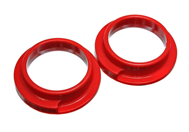 ES Spring Isolators - Red - Energy Suspension Universal 3in ID 4 5/16in OD 1 1/8in H Red Coil Spring Isolators (2 per set)