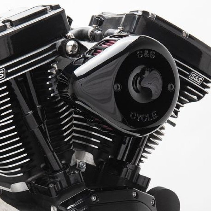 SSC Air Cleaner Kits - S&S Cycle 08-17 Touring/16-17 ST Models Stealth Air Cleaner Kit w/ Gloss Black Mini Teardrop Cover