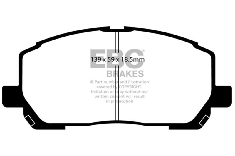EBC Ultimax2 Brake Pad Sets - EBC 00-03 Toyota Highlander 2.4 2WD Ultimax2 Front Brake Pads