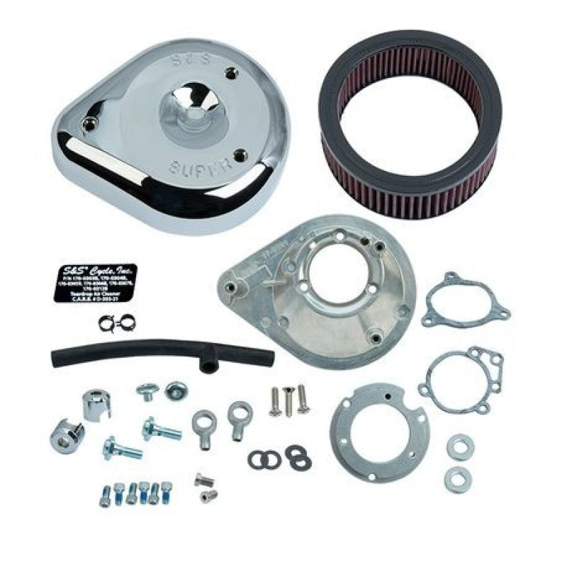 SSC Air Cleaner Kits - S&S Cycle 08-16 Touring Stock Bore Throttle By Wire Teardrop Air Cleaner Kit - Chrome