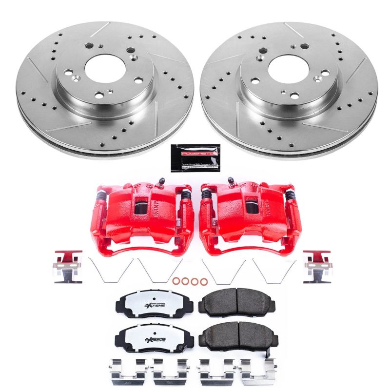 PSB Z26 Street Kit w/Cals - Power Stop 12-15 Honda Civic Front Z26 Street Warrior Brake Kit w/Calipers