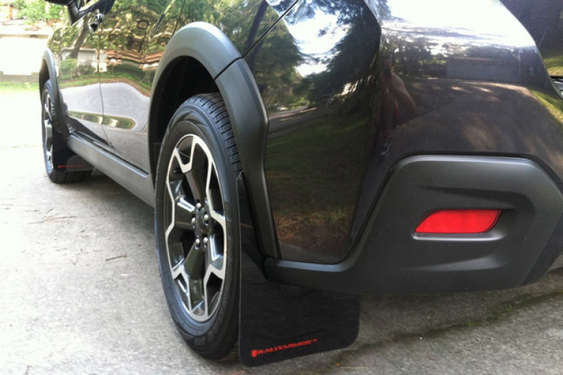 RAL UR Blk Flap/Grey Logo - Rally Armor 13-17 Subaru Crosstrek XV Black UR Mud Flap w/Grey Logo