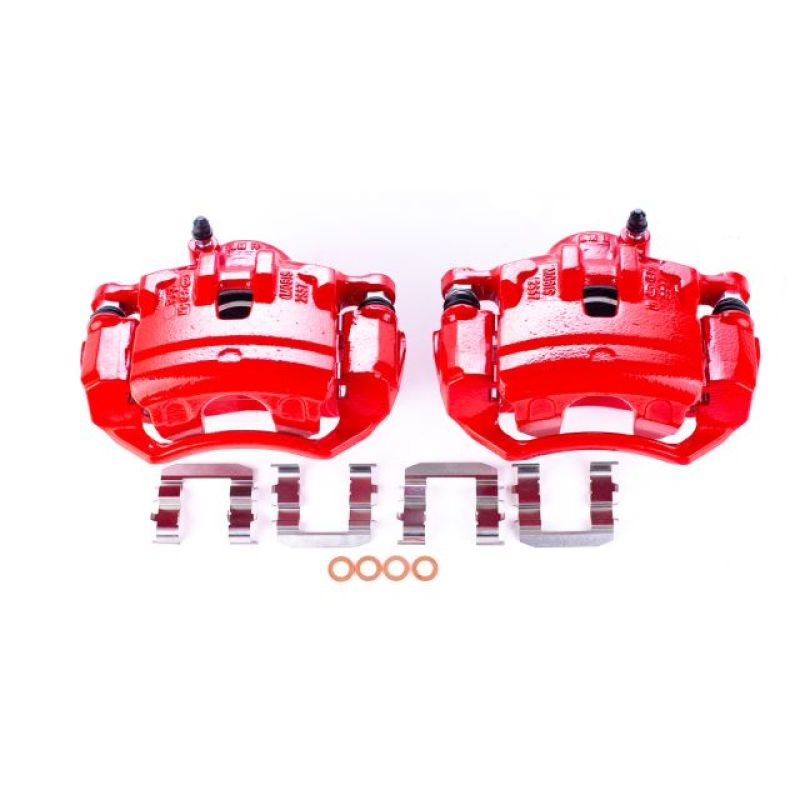 PSB Red Calipers - Power Stop 10-12 Hyundai Tucson Front Red Calipers w/Brackets - Pair
