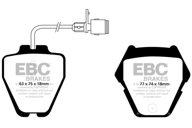 EBC Redstuff Brake Pad Sets - EBC 00-03 Audi A8 Quattro 4.2 (8 Pad Set) Redstuff Front Brake Pads