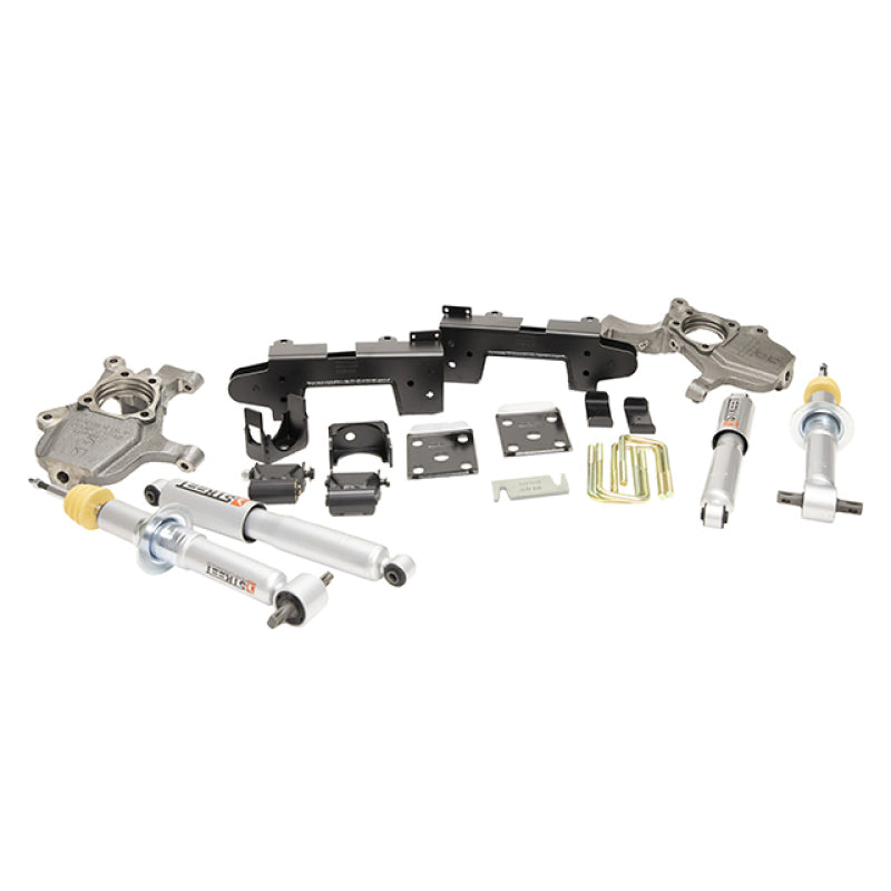BT Lower Kit w SP Shocks - Belltech LOWERING Kit 2019 Chevy Silverado 1500/GMC Sierra 1500 4x4 4in Front/6in Rear