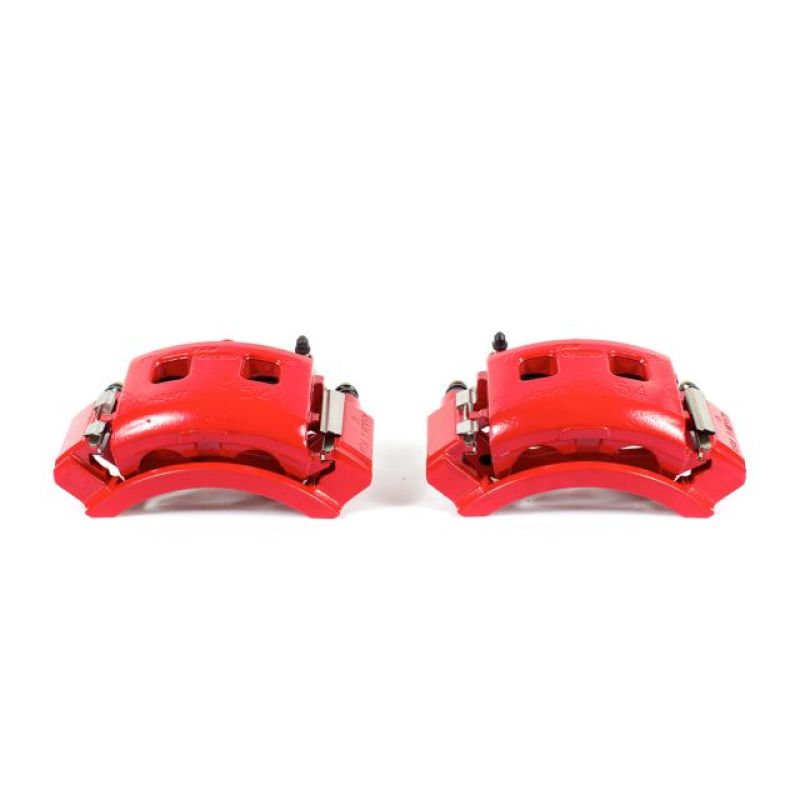 PSB Red Calipers - Power Stop 98-02 Dodge Ram 1500 Van Front Red Calipers w/Brackets - Pair