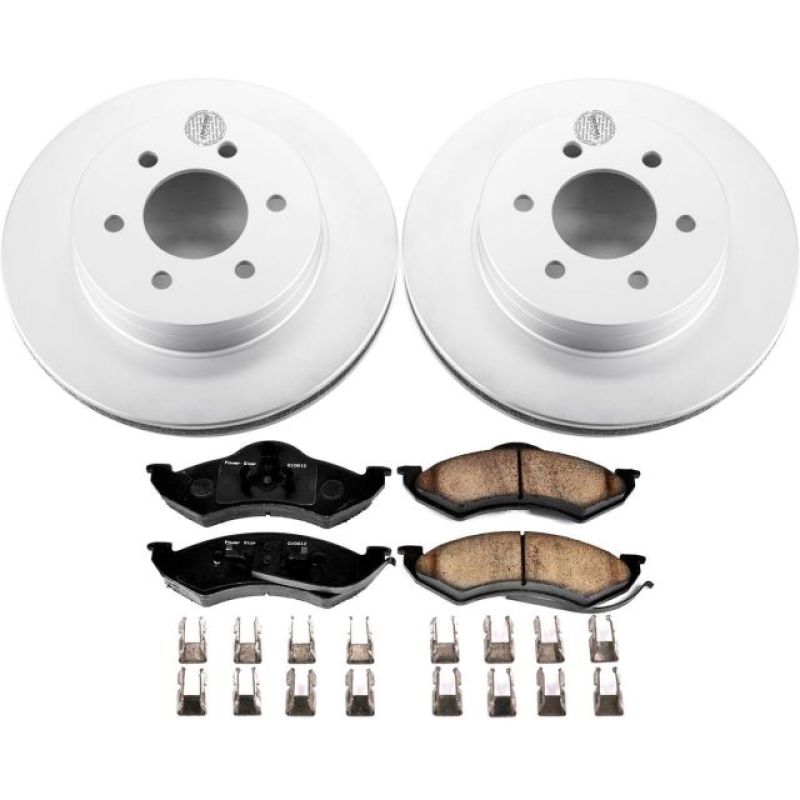 PSB Z17 Evolution Coated Kit - Power Stop 1999 Dodge Dakota Front Z17 Evolution Geomet Coated Brake Kit