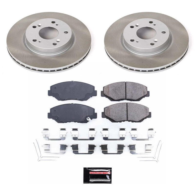 PSB Semi-Coated Rotor Kits - Power Stop 13-14 Honda Fit Front Semi-Coated Rotor Kit