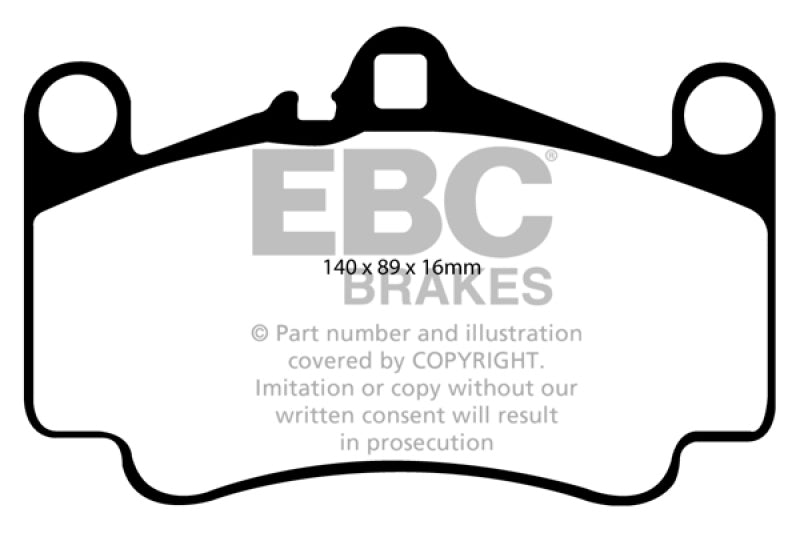 EBC Yellowstuff Brake Pad Sets - EBC 03-05 Porsche 911 (996) (Cast Iron Rotor only) 3.6 Carrera 4S Yellowstuff Front Brake Pads