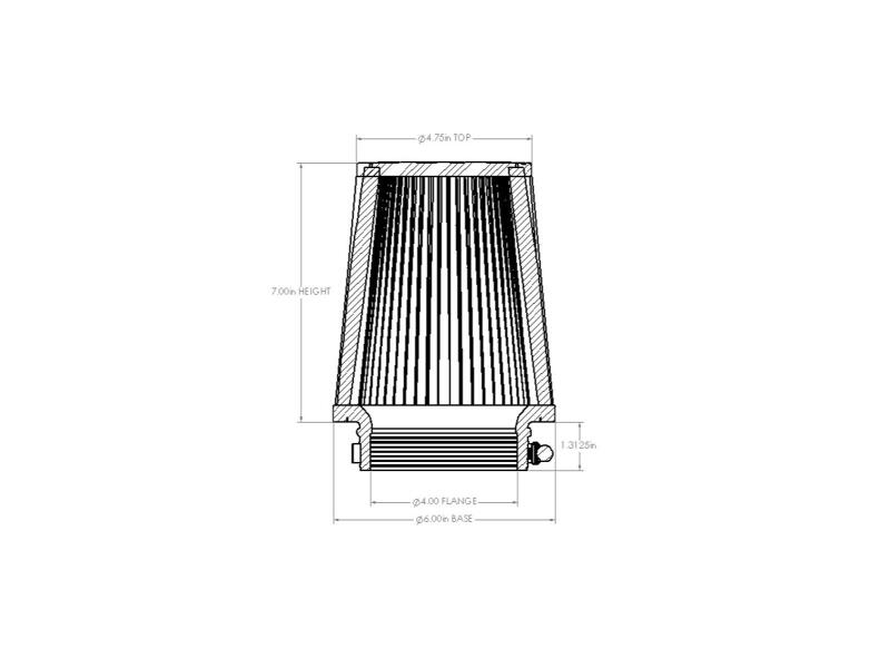 AFE Universal D2 Dura Dry Air Filter - aFe Magnum FORCE Intake Replacement Air Filter w/ D2 Dura-Dry 4in Fx6in Bx4-3/4in Tx7in H (w/ Bumps)