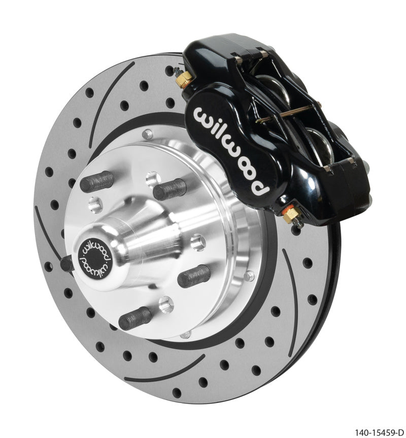 WIL Dynalite Brake Kit - Wilwood Forged Dynalite Pro Front Kit 11.00in Rotor 5x4.00in BC 65-72 SRP Drilled & Slotted - Black