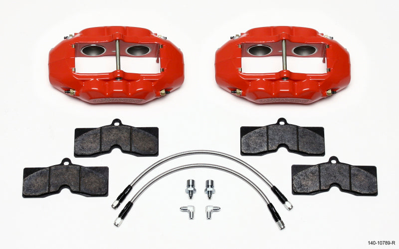 WIL D8 Brake Kit - Wilwood D8-4 Front Caliper Kit Red Corvette C2 / C3 65-82